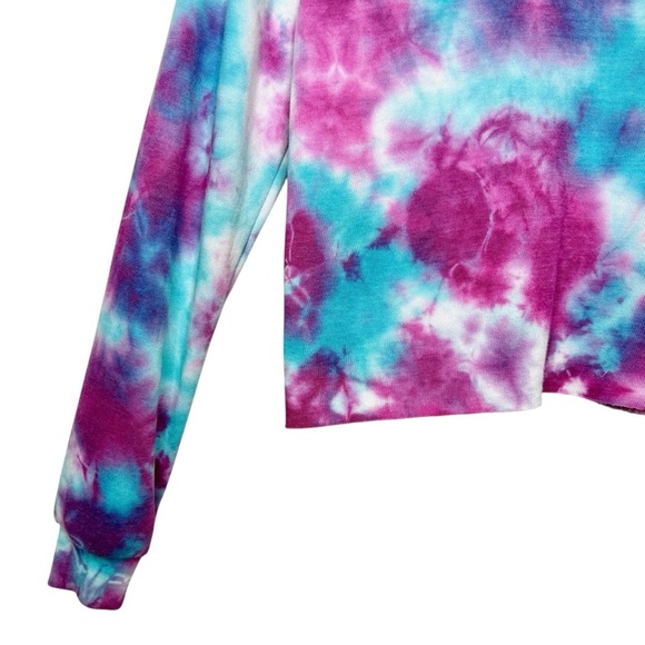 Aviator Nation Tie Dye Cropped Women’s Sweatshirt Hoodie Sz S - Picture 6 of 14